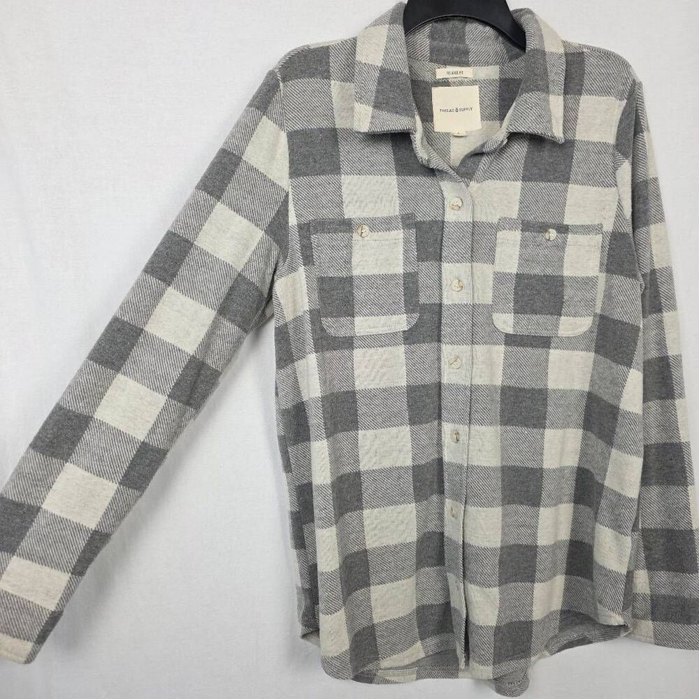 Thread & Supply Buffalo Plaid Shirt Women L - Picture 5 of 7